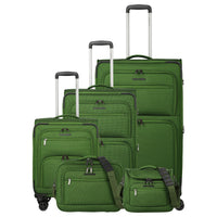 Travelite Cubis - 4-Rollen-Trolley Set 5tlg. (green)