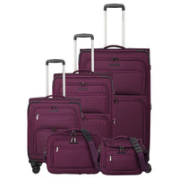 Travelite Cubis - 4-Rollen-Trolley Set 5tlg. (berry)