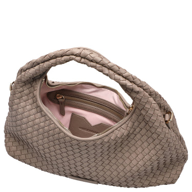 Les Visionnaires Sadie Grande Weave Silky - Henkeltasche 40 cm (cappuccino beige) - Ansicht 6