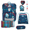 Scout Neo Exklusiv LED - School Backpack Set 4pcs. (White Unicorn)
