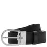 Montblanc Gürtel - Leder mit hufeisenförmiger Schließe 3.5 cm (black/silber, 120 cm) - Markenkoffer