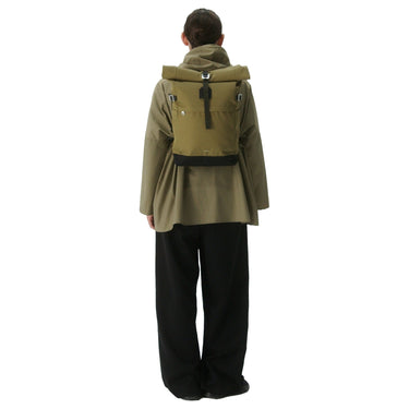 Sandqvist Icon Rolltop - Rucksack M 14" 60 cm (olive drab with black leather) - Markenkoffer